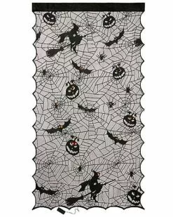 Light Up Lace Spider Web Window Curtain