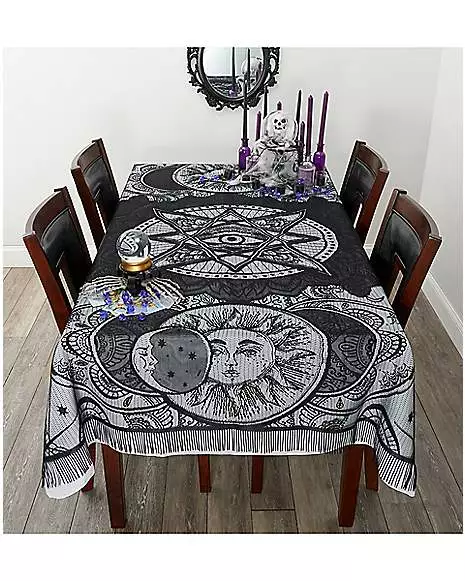 7 Ft Tarot Celestial Tablecloth 7 Ft Tarot Celestial Tablecloth -Cosplay Shop 01414036 b