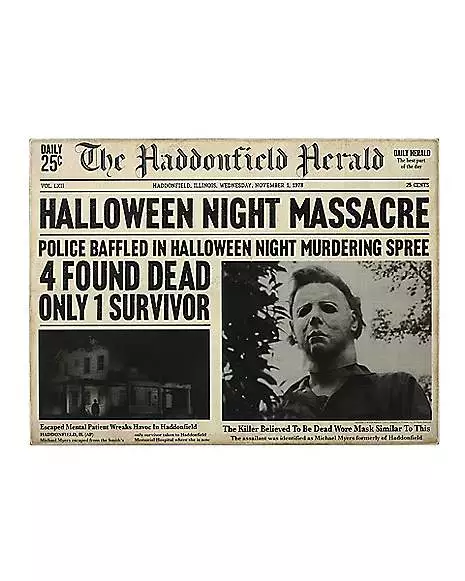 Michael Myers Haddonfield Herald Sign - Halloween Michael Myers Haddonfield Herald Sign - Halloween -Cosplay Shop 01455880 a