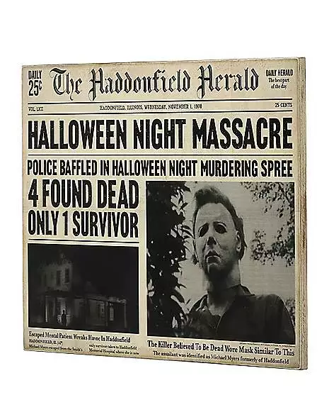 Michael Myers Haddonfield Herald Sign - Halloween Michael Myers Haddonfield Herald Sign - Halloween -Cosplay Shop 01455880 c
