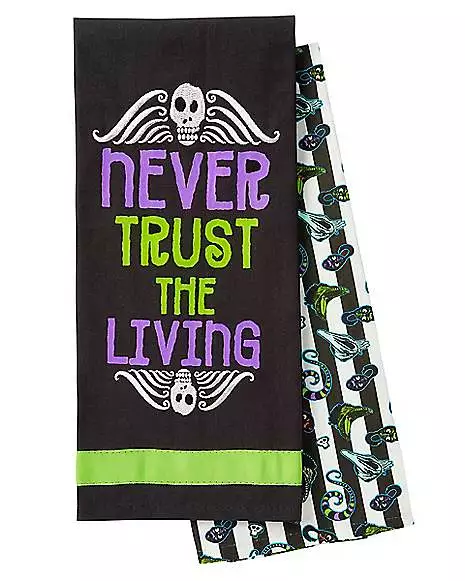 Never Trust the Living Dishtowels 2 Pack - Beetlejuice Never Trust The Living Dishtowels 2 Pack - Beetlejuice -Cosplay Shop 01488014 a