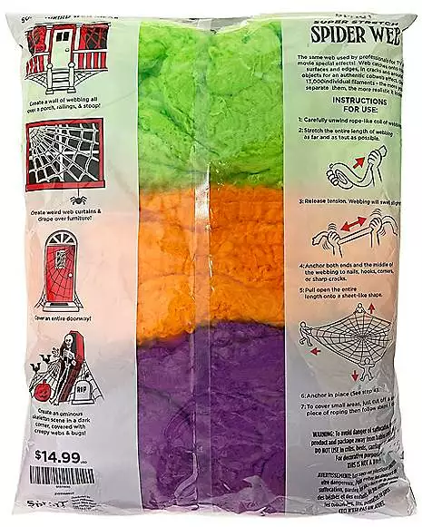 Multi-Pack Colored Spider Web Decoration Multi-Pack Colored Spider Web Decoration -Cosplay Shop 01511930 b