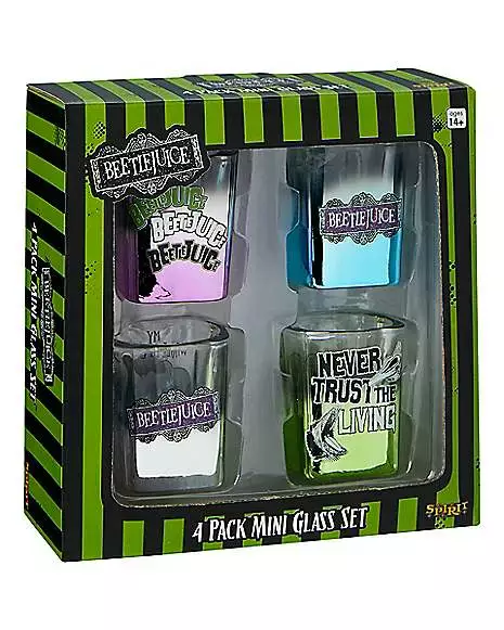 Beetlejuice Mini Glass Set - 4 Pack Beetlejuice Mini Glass Set - 4 Pack -Cosplay Shop 01517374 g