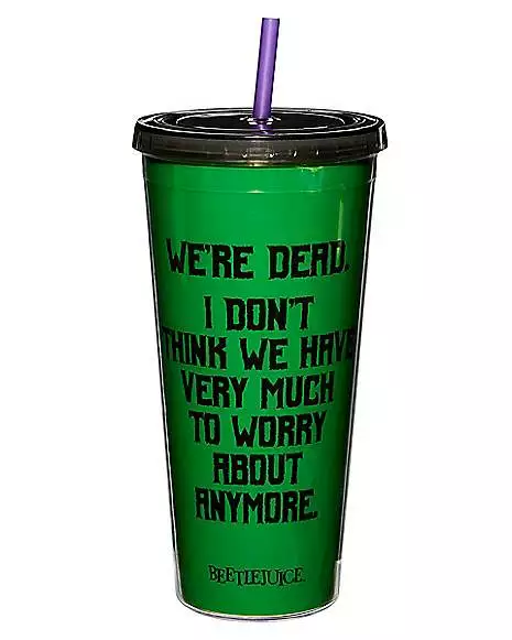 We're Dead Beetlejuice Cup with Straw We're Dead Beetlejuice Cup With Straw -Cosplay Shop 01517432 c