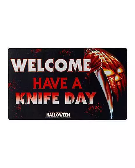 Michael Myers Have A Knife Day Doormat - Halloween Michael Myers Have A Knife Day Doormat - Halloween -Cosplay Shop 01534676 a