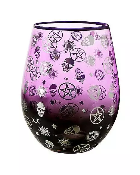 Mystical Arts Symbols Stemless Wine Glass - 20 oz. Mystical Arts Symbols Stemless Wine Glass - 20 Oz. -Cosplay Shop 01540103 a