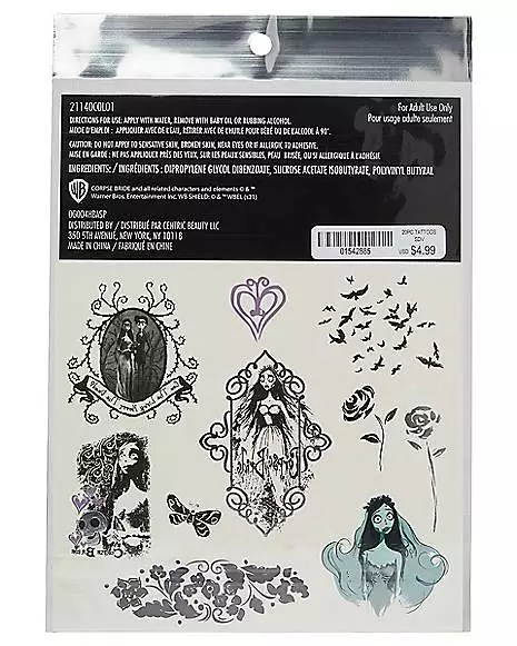 Corpse Bride Temporary Tattoos Corpse Bride Temporary Tattoos -Cosplay Shop 01542885 c