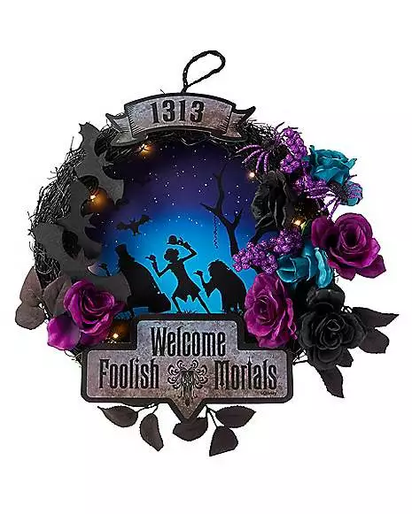 Light-Up Welcome Foolish Mortals Wreath - The Haunted Mansion Light-Up Welcome Foolish Mortals Wreath - The Haunted Mansion -Cosplay Shop 01547314 b