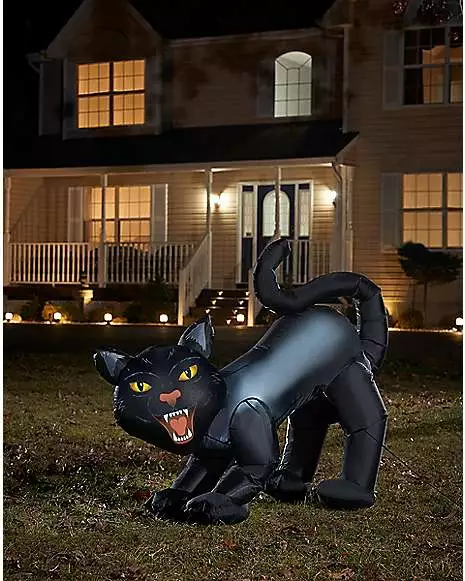 4 Ft Light-Up Scary Cat Inflatable - Decorations 4 Ft Light-Up Scary Cat Inflatable - Decorations -Cosplay Shop 01547488 a