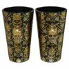 Gothic Noir Skull Glass Set 2 Pack - 16 Oz.