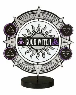 Spinning Bad Witch Good Witch Tabletop Sign
